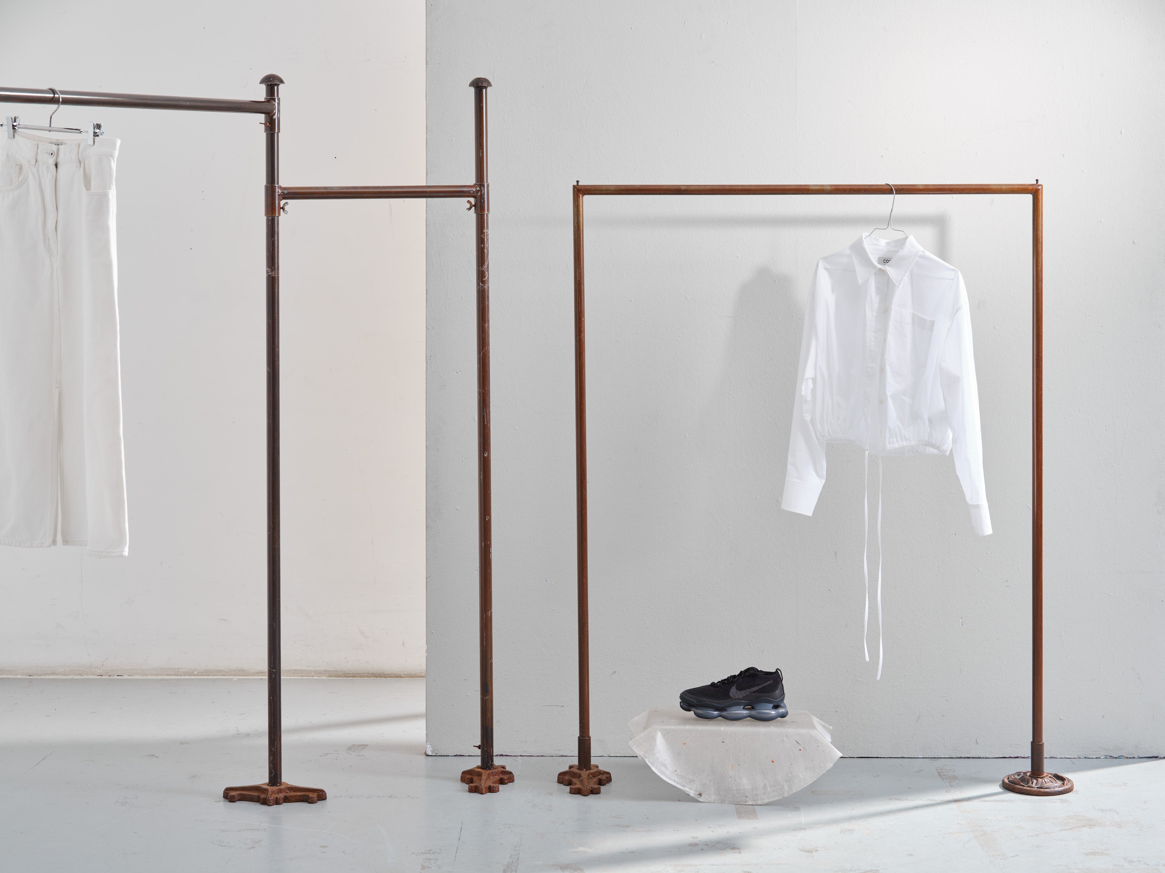 Clothing rack patina rust