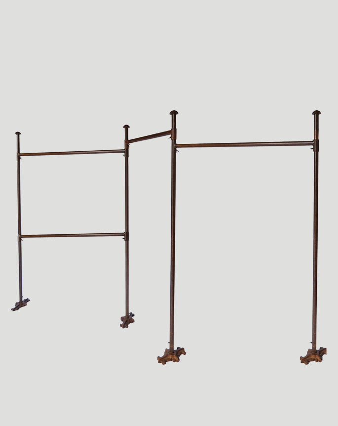 Clothing rack patina rust extended L