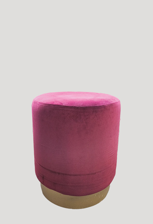Stool burgundy brass plinth