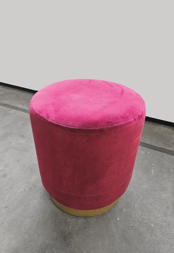 Stool burgundy brass plinth