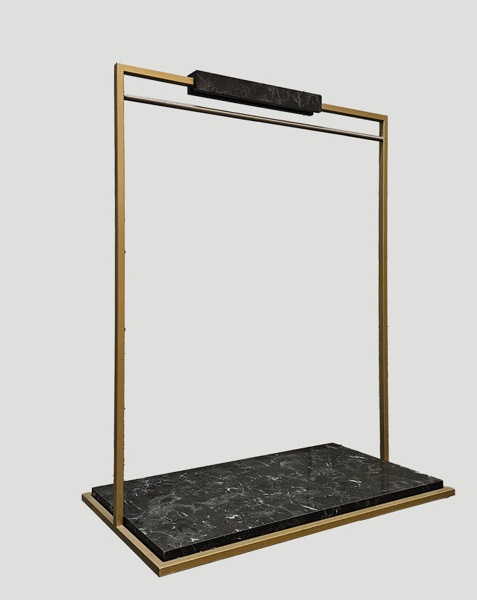 Clothing rack marble look brass