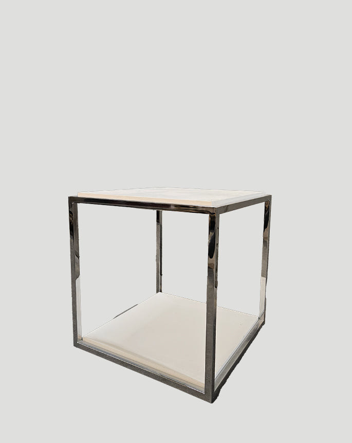 Chrome sidetable stool 1