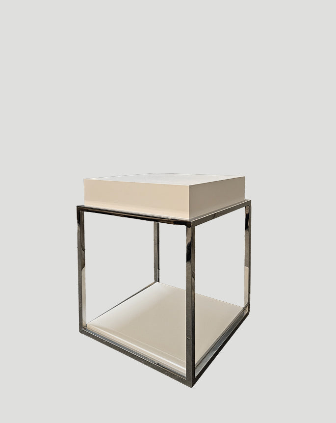 Chrome sidetable stool 2