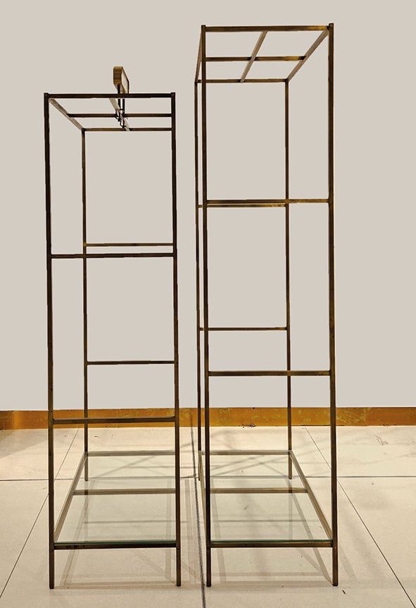 Brass professional clothing rack wide and high