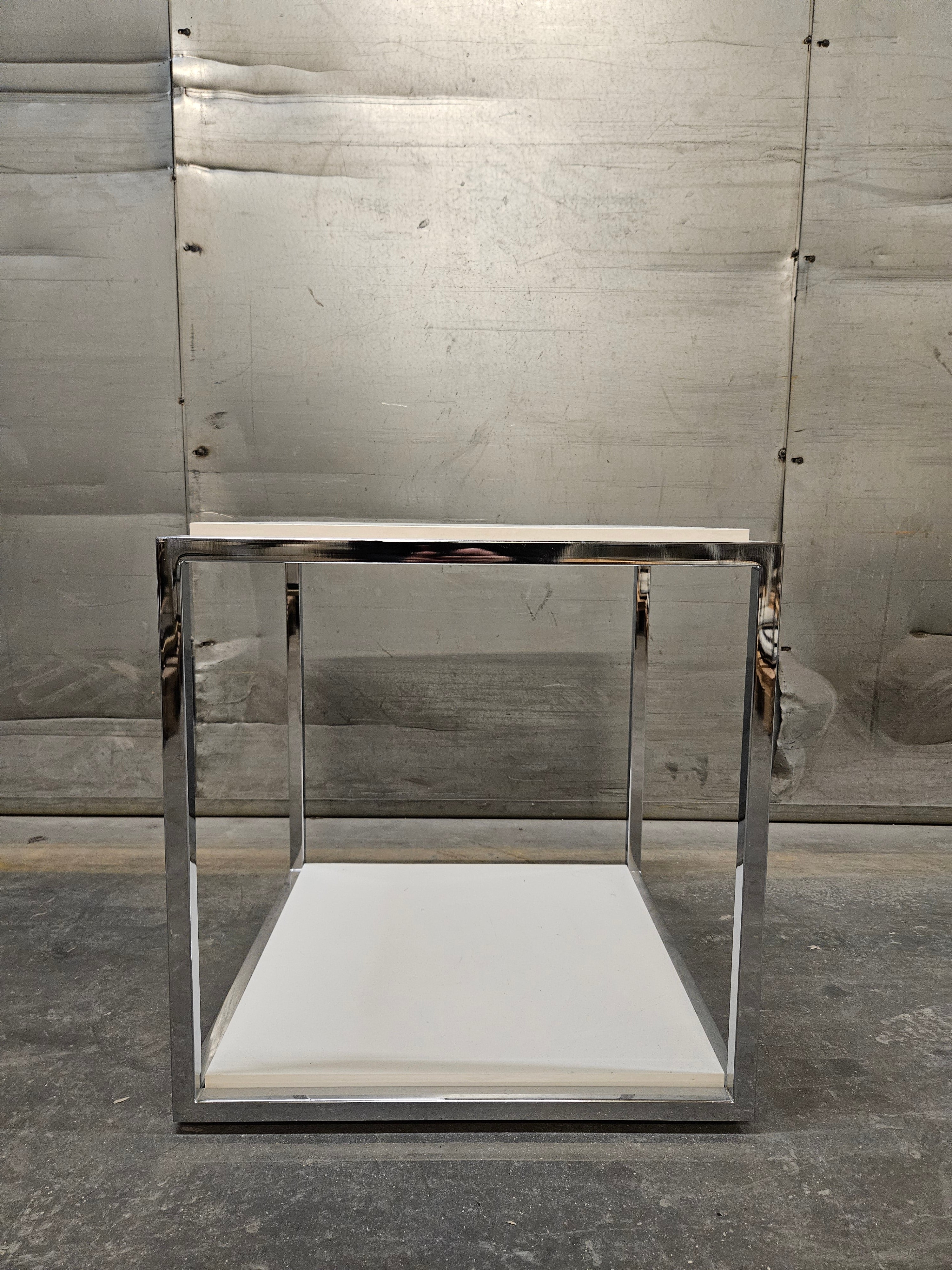 Chrome sidetable stool 1