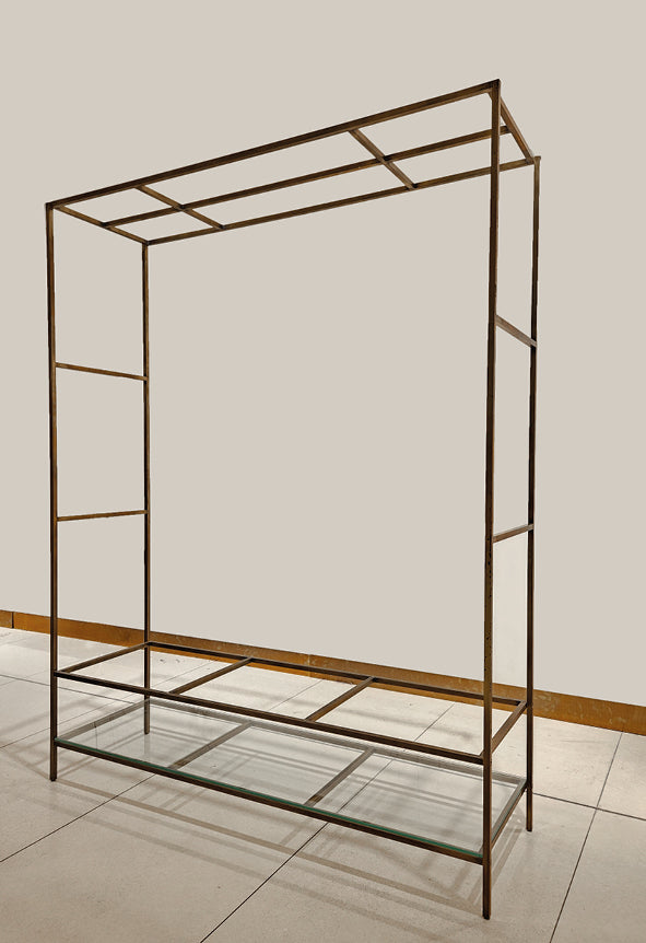 Brass professional clothing rack wide and high